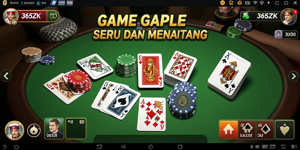 Screenshot gameplay seru dalam game Gaple 365ZK.
