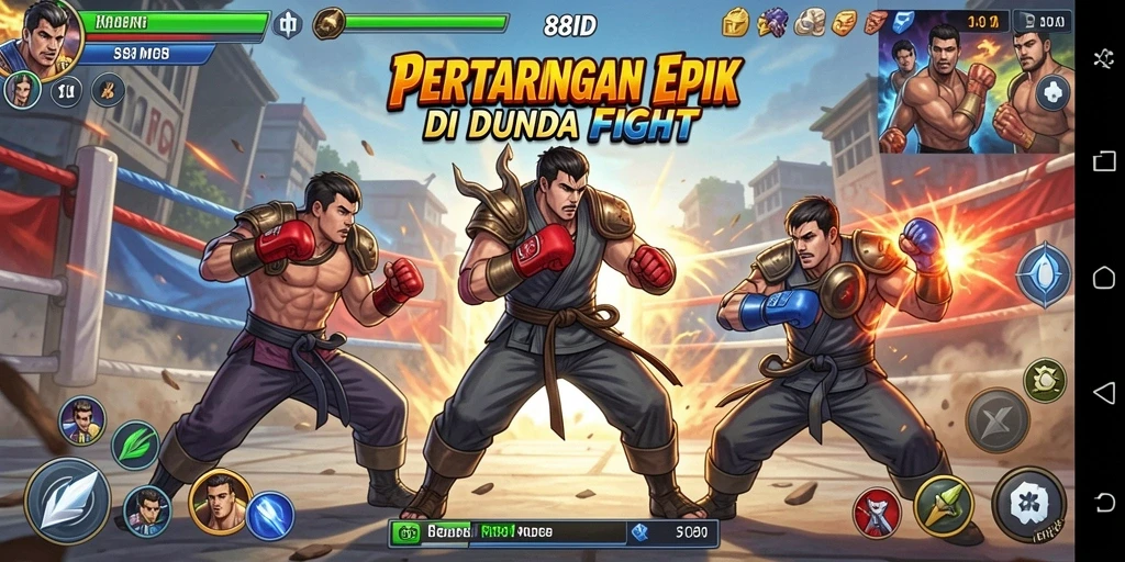 Tampilan pertarungan intens di 88ID dengan grafis luar biasa.