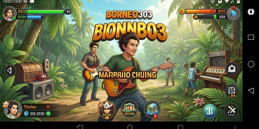 Tampilan gameplay seru dalam permainan musik BORNEO303.