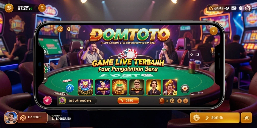 Tampilan gameplay seru Live Casino di DOMTOTO.