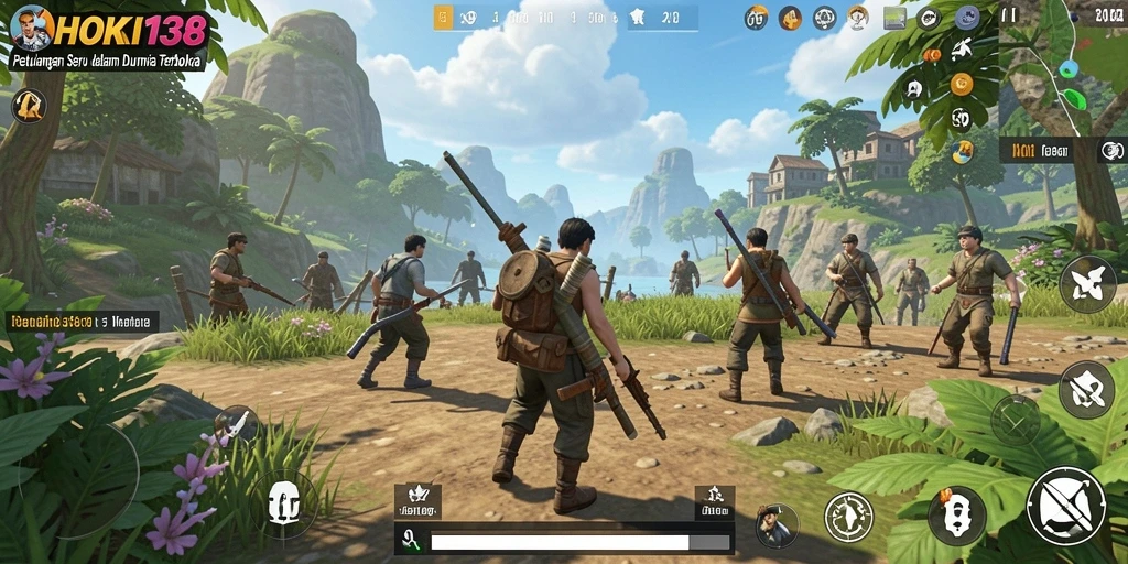 Tampilan gameplay HOKI138 yang menampilkan dunia terbuka yang luas.