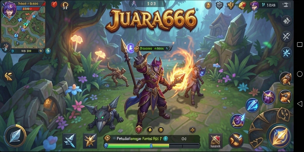 Screenshot JUARA666 menampilkan aksi pertempuran seru dalam permainan RPG.
