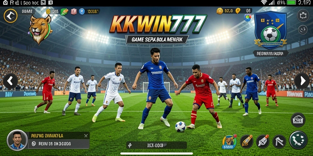 Menampilkan gameplay menarik dalam pertandingan sepak bola.