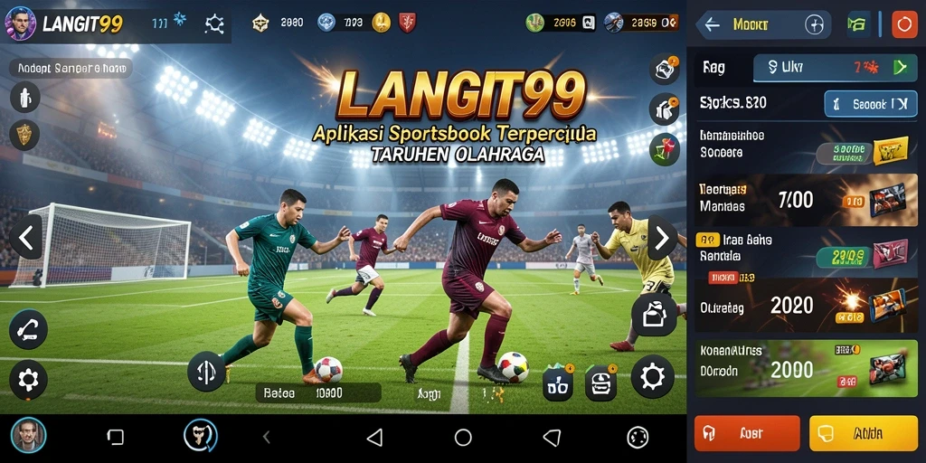 Screenshot LANGIT99 menampilkan tampilan taruhan olahraga yang dinamis.