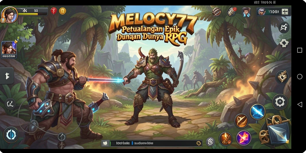 Screenshot menampilkan aksi seru di dunia RPG MELODY77.