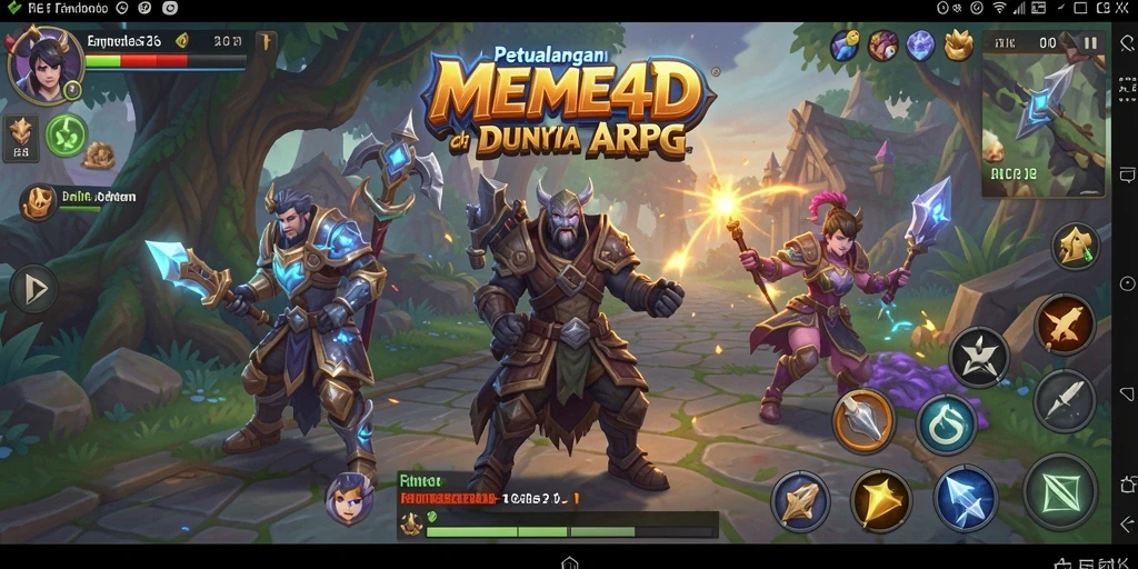 Tampilan gameplay seru dari game ARPG MEME4D yang memukau.