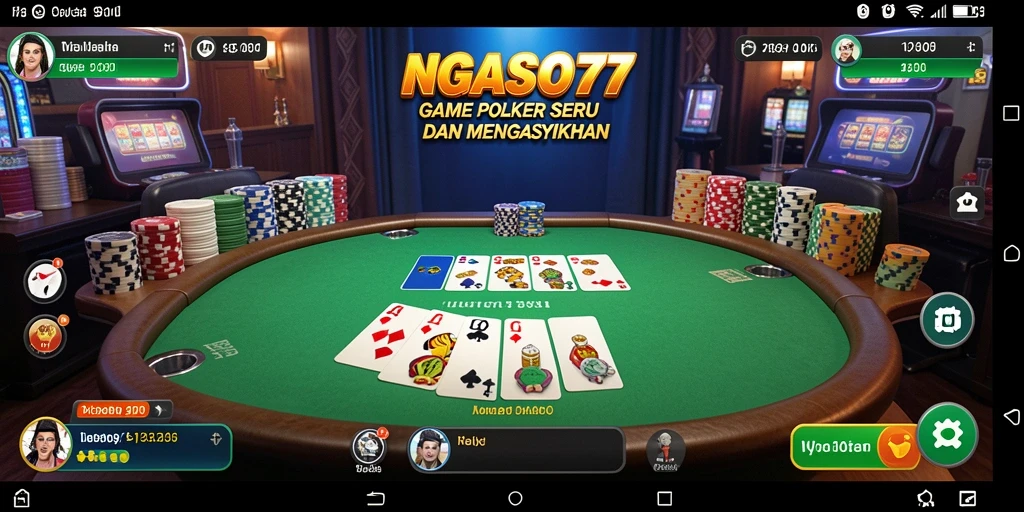 Screenshot gameplay NGASO77 menampilkan aksi poker yang seru.