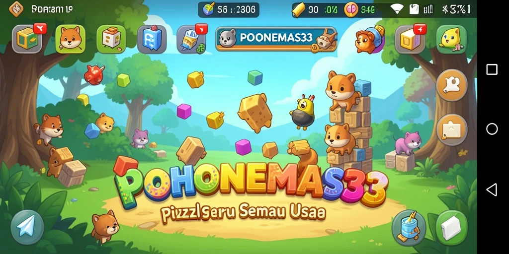 Screenshot gameplay <strong>POHONEMAS33</strong> yang menunjukkan tantangan puzzle yang mendebarkan.
