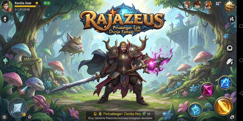 Tampilan gameplay epik dalam petualangan RAJAZEUS.