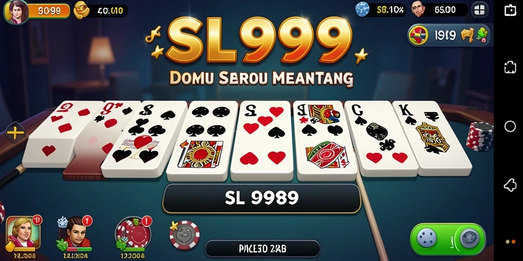 Screenshot utama SL999 menampilkan gameplay seru Domino.