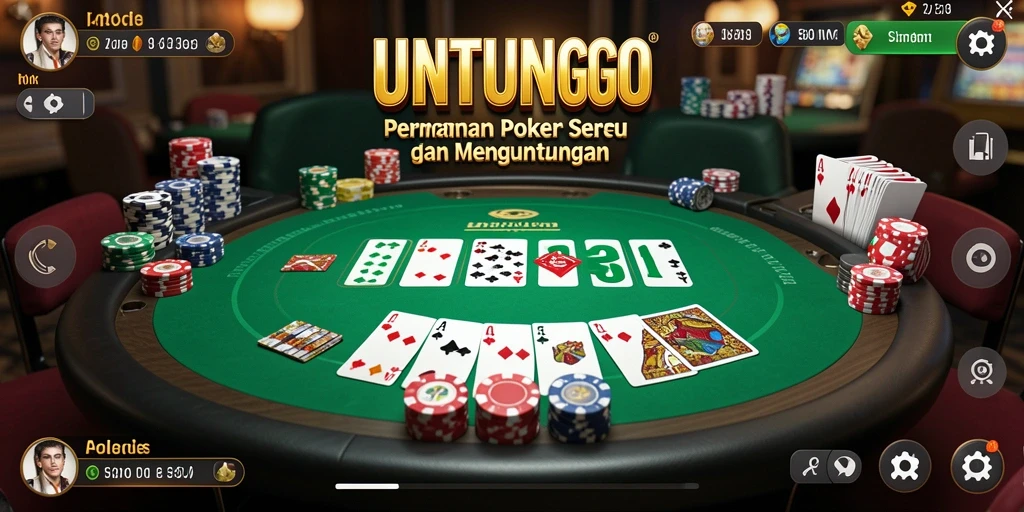 Tangkapan layar UNTUNGGO menunjukkan momen seru saat bermain Poker.