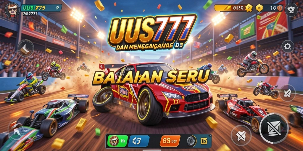 Screenshot UUS777 menampilkan aksi balapan yang mendebarkan.